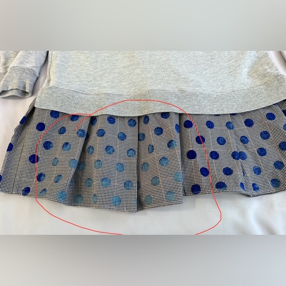 Clu Too Sweater Dress Large Gray Mixed Media Layered Pleated Long Sleeve Women’s - Picture 9 of 9